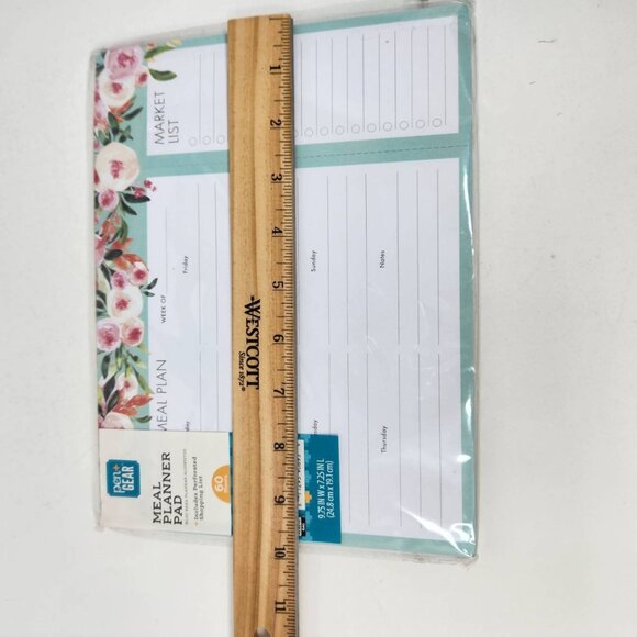 Pen+Gear Meal Planner Pad With Perforated Shopping List 60 Sheets Floral Design - Picture 4 of 6